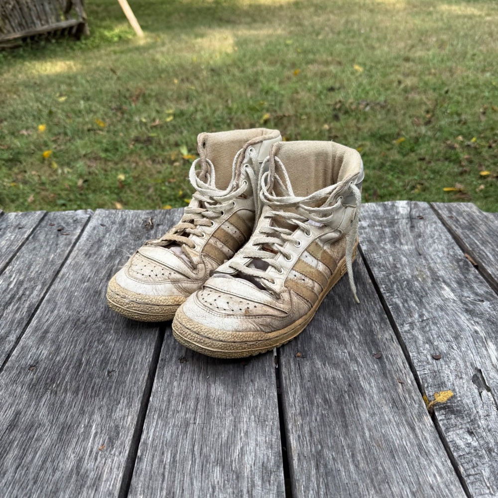 VTG Adidas Decade High Top Sneakers Made in France Mens 8.5 Clergy Estate Find